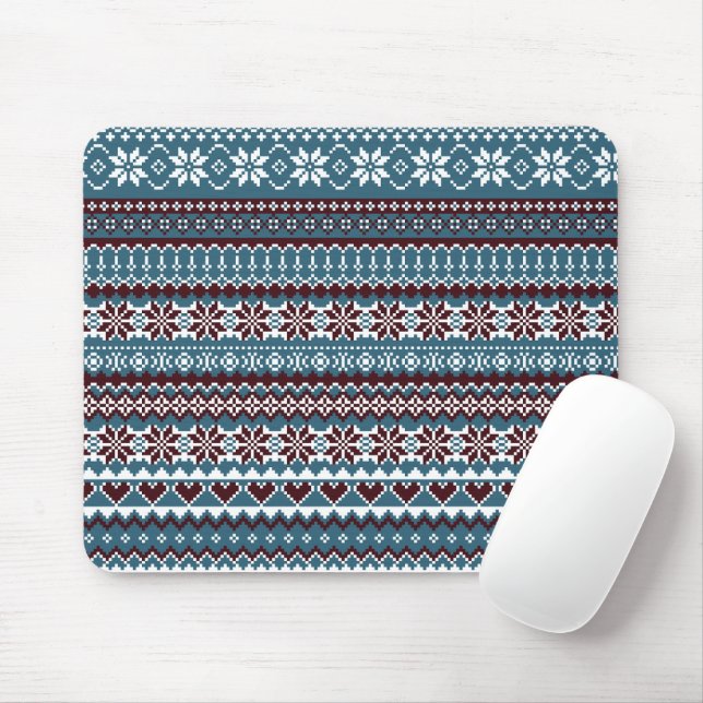 Mousepad Classic Scandinavian Christmas Sweater Pattern (Com mouse)