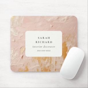 Mousepad Clássico Artístico Bush Pink Dourado Oil Paint Bus