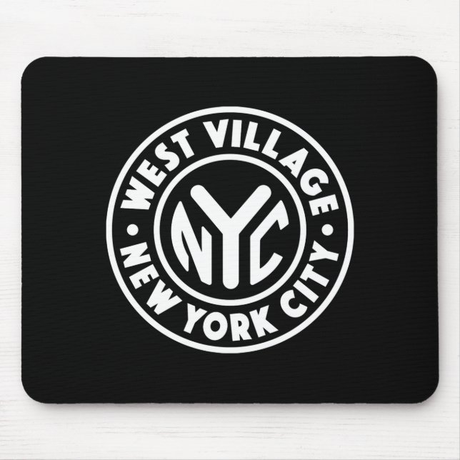 Mousepad Clássico Círculo West Village Nova York Branco  (Frente)