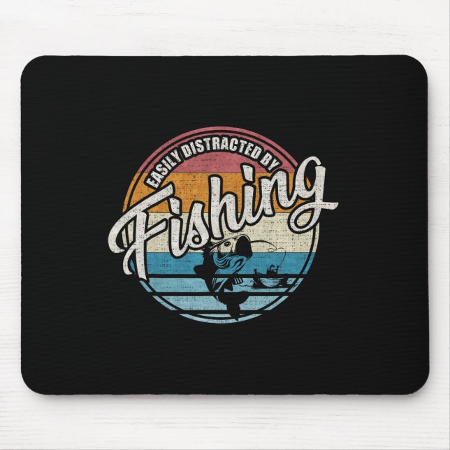 Mousepad Clássico Fácilmente Distraído Por Pesca  (Frente)