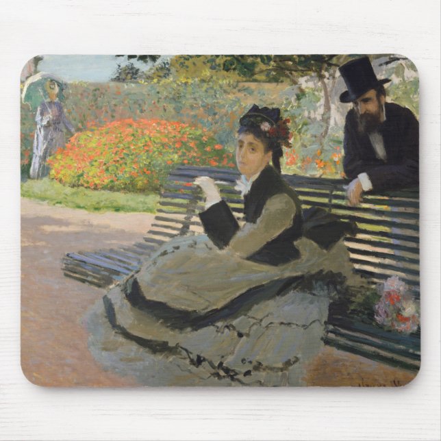 Mousepad Claude Monet - Camille Monet num banco central (Frente)
