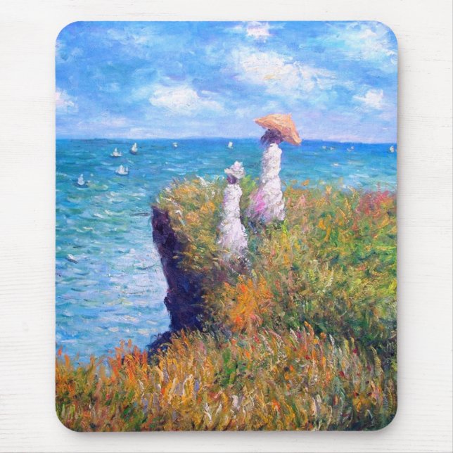 Mousepad Claude Monet: Caminhada do penhasco em Pourville (Frente)