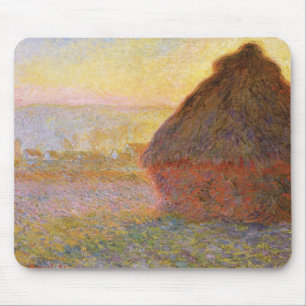 Mousepad Claude Monet Impressionista Pintando Graystaks I