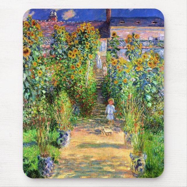 Mousepad Claude Monet: Jardim de Monet em Vétheuil (Frente)