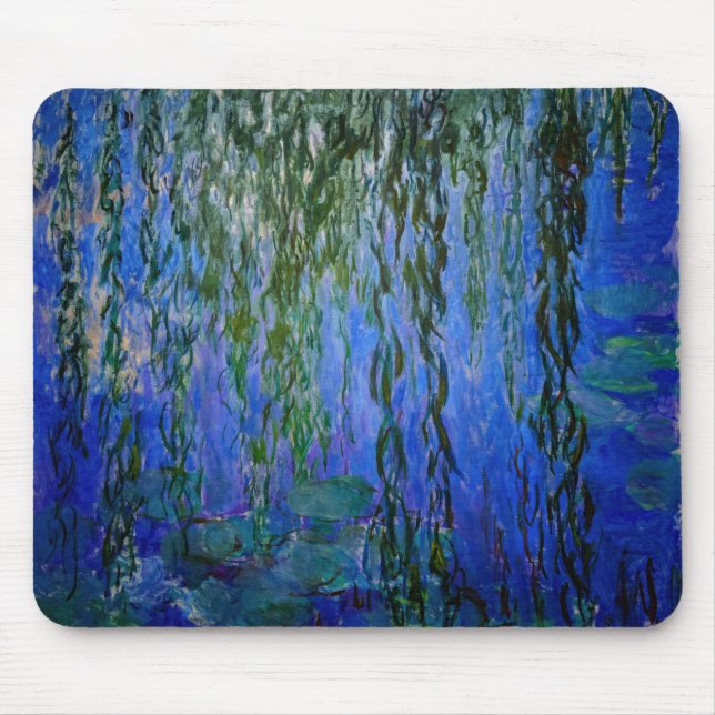 Mousepad Claude Monet - Lírios d'água com salgueiro chorand (Frente)