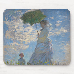 Mousepad Claude Monet Mulher com um Guarda-Sol Arte Fina