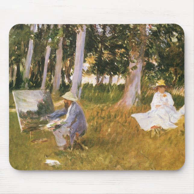 Mousepad Claude Monet Pintando, Beira de um Bosque por Sarg (Frente)
