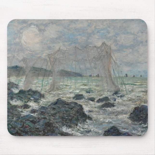 Mousepad Claude Monet - Redes de pesca em Pourville (Frente)