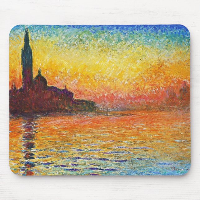 Mousepad Claude Monet Sunset Em Veneza Impressionista Arte (Frente)