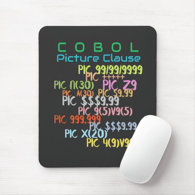 Mousepad Cláusula Picture em Programação Cobol (Com mouse)