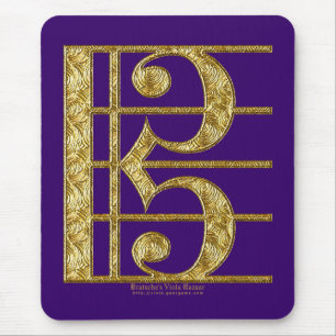 Mousepad Clef de alto dourado