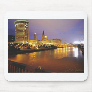 Mousepad Cleveland Skyline à Noite