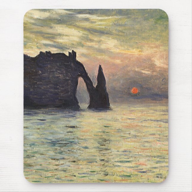 Mousepad Cliff Etretat, Sunset de Claude Monet (Frente)