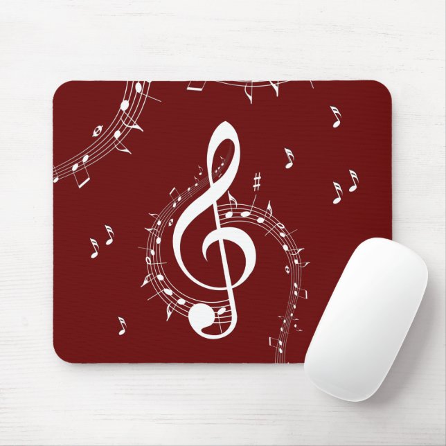 Mousepad Climactic G Clef Music Red (Com mouse)