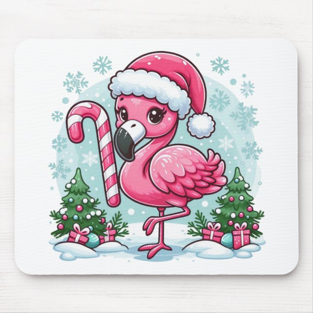 Mousepad Clipart de Flamingo de Natal para Sublimação (Frente)