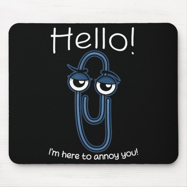 Mousepad Clippy Paper Clip Funny Meme Page Note Sarcastic  (Frente)