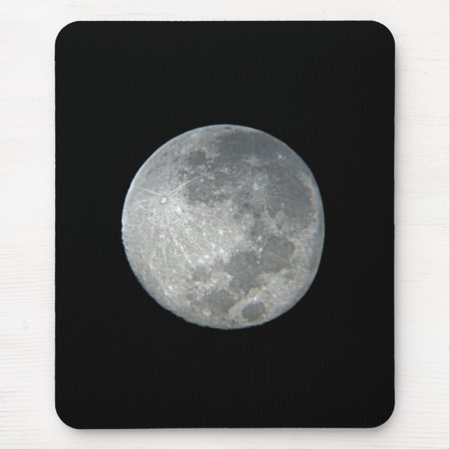 Mousepad Close-Up Lua Cheia no Céu Noturno. Fotografia (Frente)
