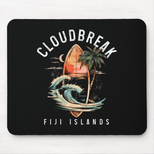 Mousepad Cloudbreak Ilhas Fiji Surf Vintage Surfe Surfando (Frente)