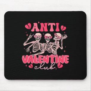 Mousepad Clube Anti Valentino Esqueleto Engraçado Festa do