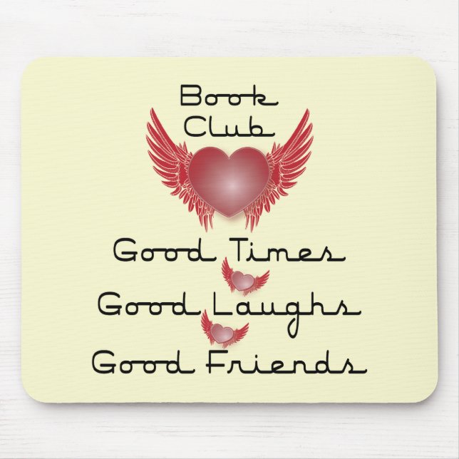 Mousepad clube de leitura com design do coração (Frente)