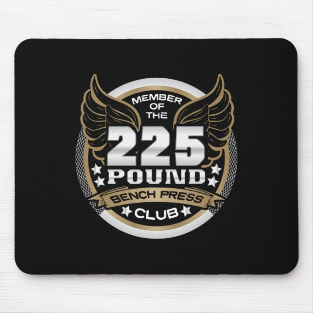 Mousepad Clube de Supino de 225 Libras para Halterofilistas (Frente)