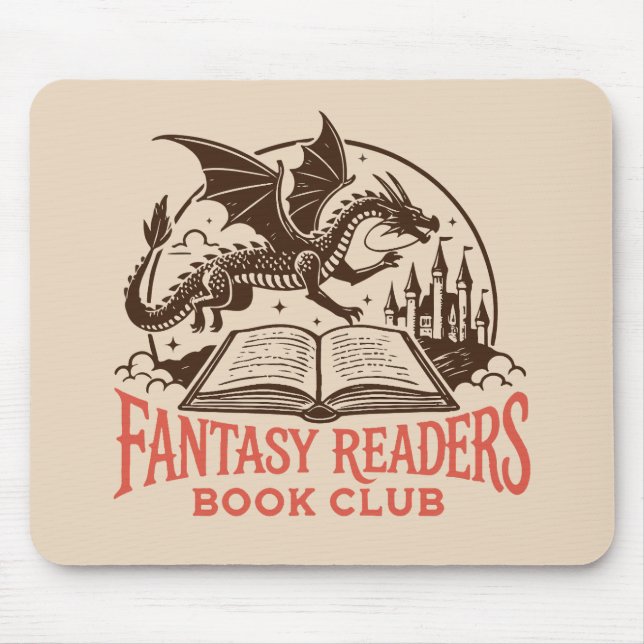Mousepad clube do livro de leitores de fantasia (Frente)