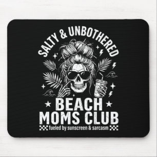 Mousepad Clube engraçado da mãe da praia esqueleto salgado 