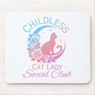 Mousepad Clube Social da Senhora do Gato sem Filhos Meme Ga