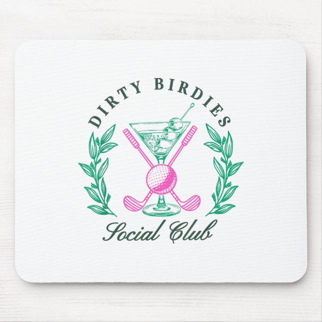 Mousepad Clube Social de Aves Sujas, Golfing &amp; Bebendo (Frente)