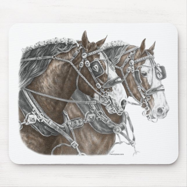 Mousepad Clydesdale Draft Horse Team (Frente)