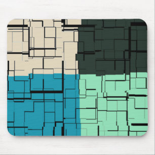 Mousepad Coal White Teal Green Aqua Blue Modern Pattern