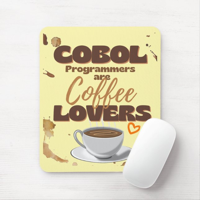 Mousepad Cobol Programmers are Coffee Lovers (Com mouse)