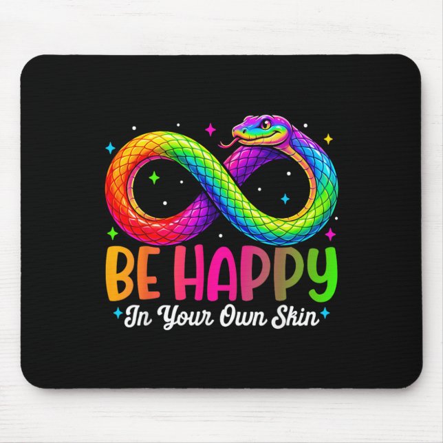 Mousepad Cobra Arco-íris Fique Feliz Design de Conscientiza (Frente)