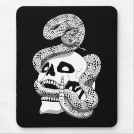 Mousepad Cobra preto e branco gótico e arte escura crônica