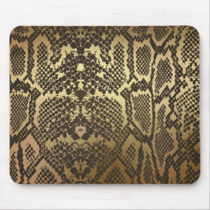 Mousepad Cobra Skin Impressão Modern Glam Dourado