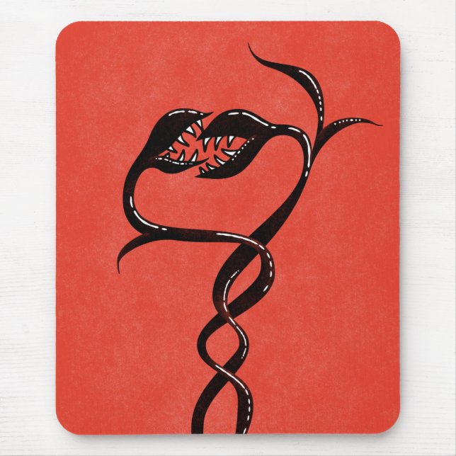 Mousepad Cobras Góticos Vermelho E Preto (Frente)