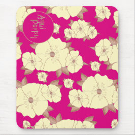 Mousepad Cobre Floral Amarelo-Amarelo-Amarelo sobre fundo d