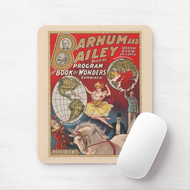 Mousepad Cobrir Do Programa Vintage Barnum E Bailey (Com mouse)