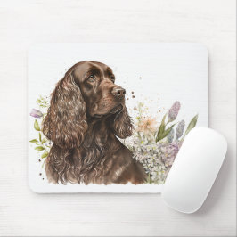 Mousepad Cocker Spaniel de Chocolate em Lilases