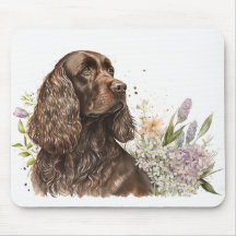 Cocker Spaniel de Chocolate em Lilases