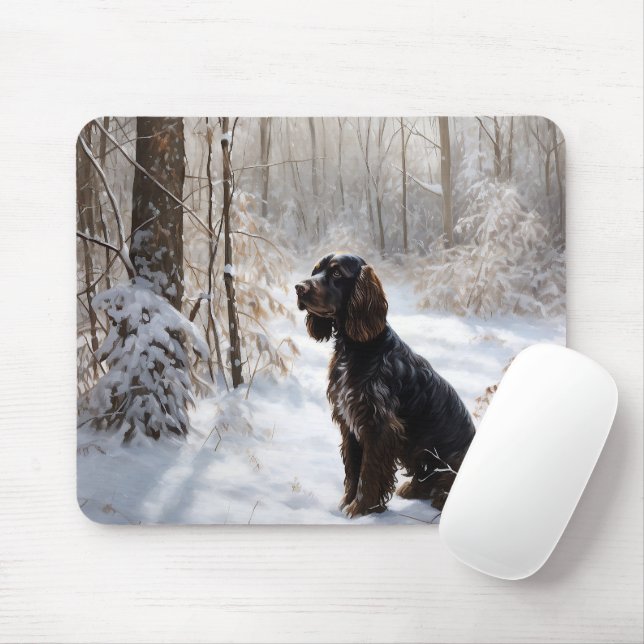 Mousepad Cocker Spaniel Deixe-o nevar no Natal (Com mouse)