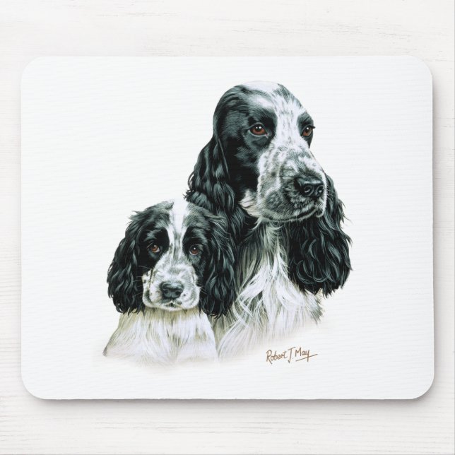 Mousepad Cocker spaniel & filhote de cachorro (Frente)