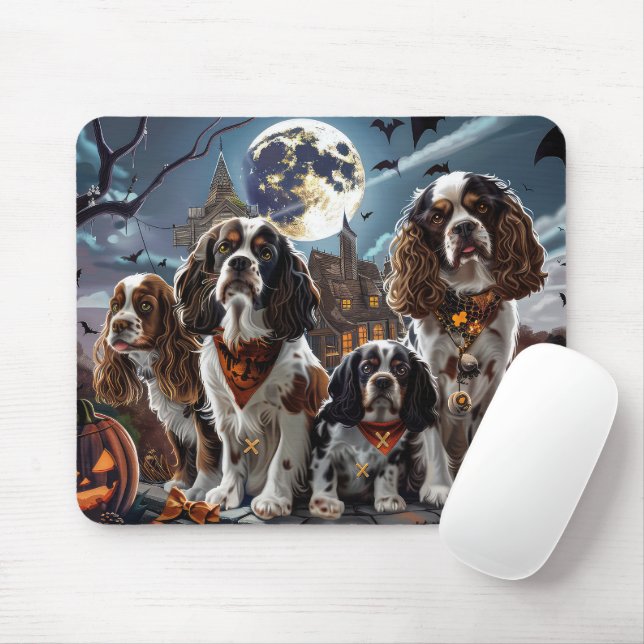 Mousepad Cocker Spaniel Halloween Assustador (Com mouse)