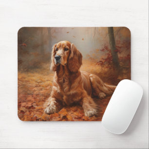 Mousepad Cocker Spaniel no Outono Folhas Caídas Inspiram
