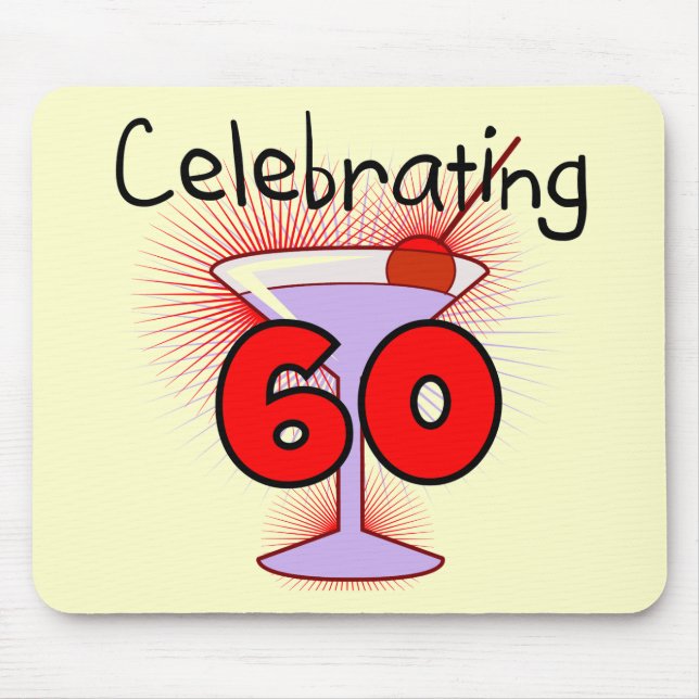 Mousepad Cocktail que comemora 60 camisetas e presentes (Frente)
