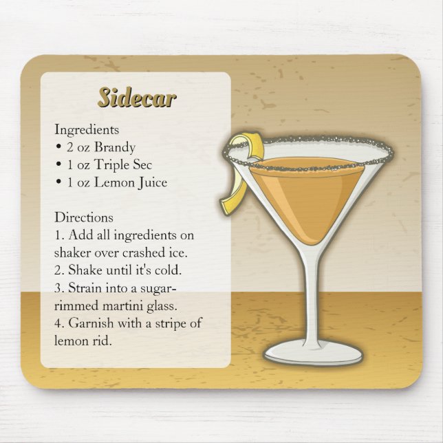 Mousepad cocktail Sidecar (Frente)