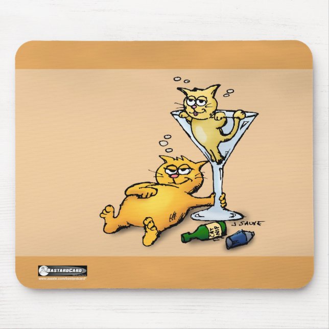 Mousepad Cocktails & Gatinhos Almofada de Rato Cartoon Dour (Frente)