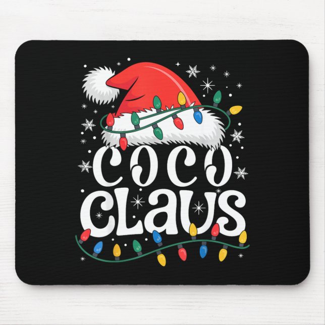 Mousepad Coco Claus Funny Xmas Christmas Grandma Holiday St (Frente)