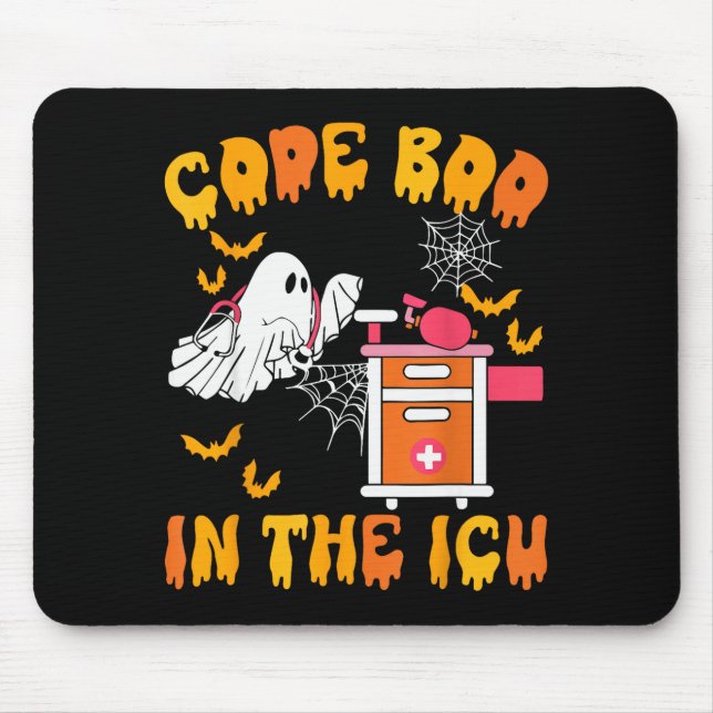 Mousepad Code Boo In The Icu Ghost Nurse Halloween Soky Sea (Frente)