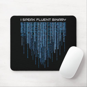 Mousepad Código binário azul